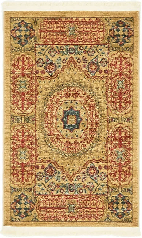 Beige 2' x 3' 1 Palace Rectangle Area Rug