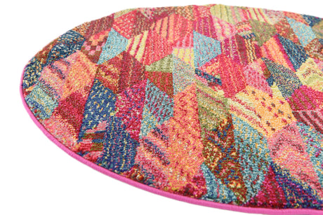 Multicolor 3' 3 x 3' 3 Sedona Round Area Rug Durable Long Lasting Carpet for Living Rooms, Kitchen, Bedrooms, Office Space, Dorms for Sale at Rug Engine
