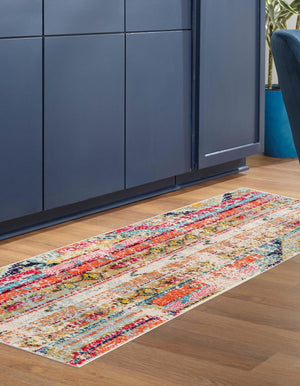 Multicolor 2' 7 x 12' Sedona Runner Area Rug Durable Long Lasting Carpet for Living Rooms, Kitchen, Bedrooms, Office Space, Dorms for Sale at Rug Engine