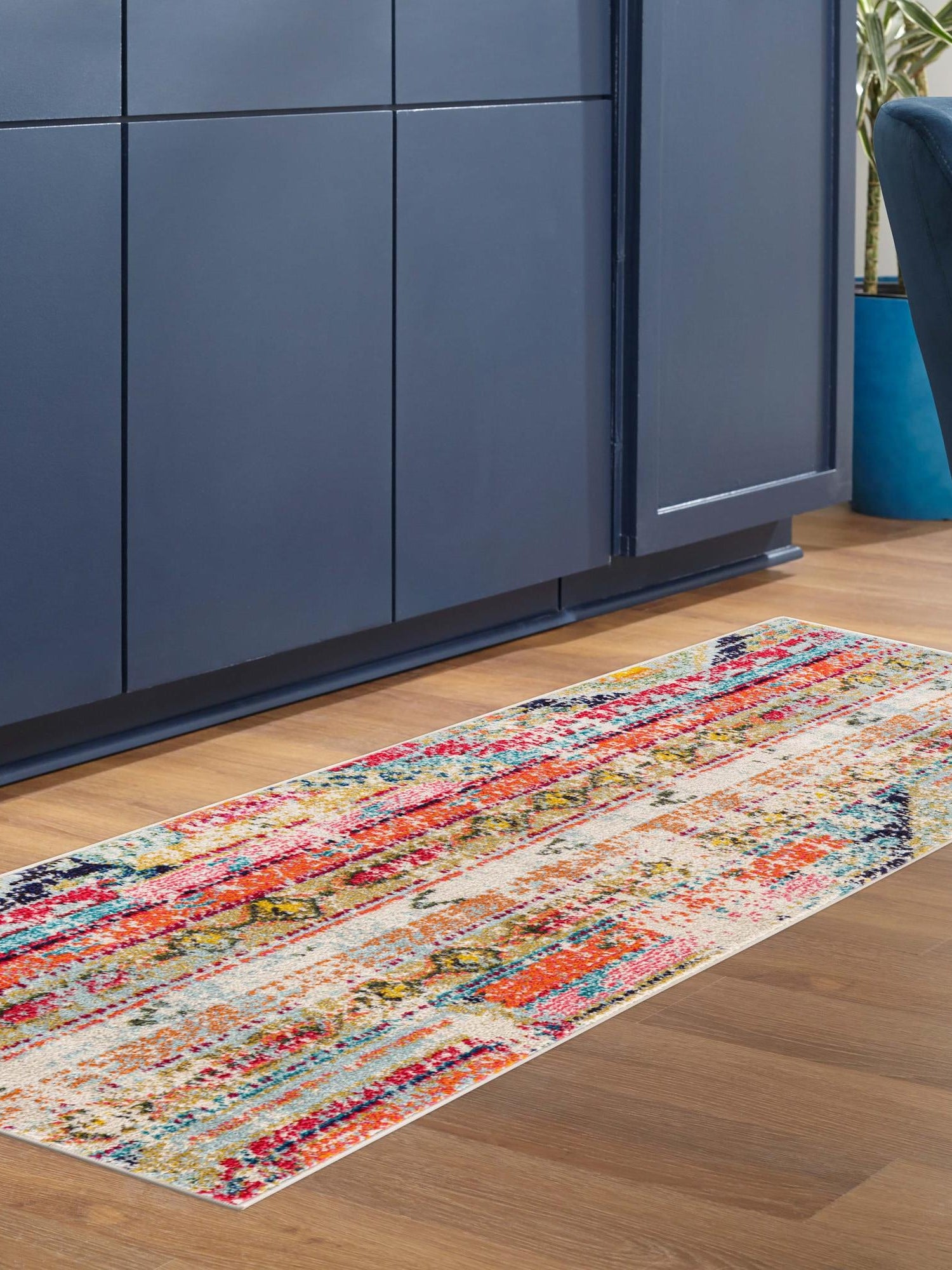 Multicolor 2' x 8' Sedona Runner Area Rug Durable Long Lasting Carpet for Living Rooms, Kitchen, Bedrooms, Office Space, Dorms for Sale at Rug Engine