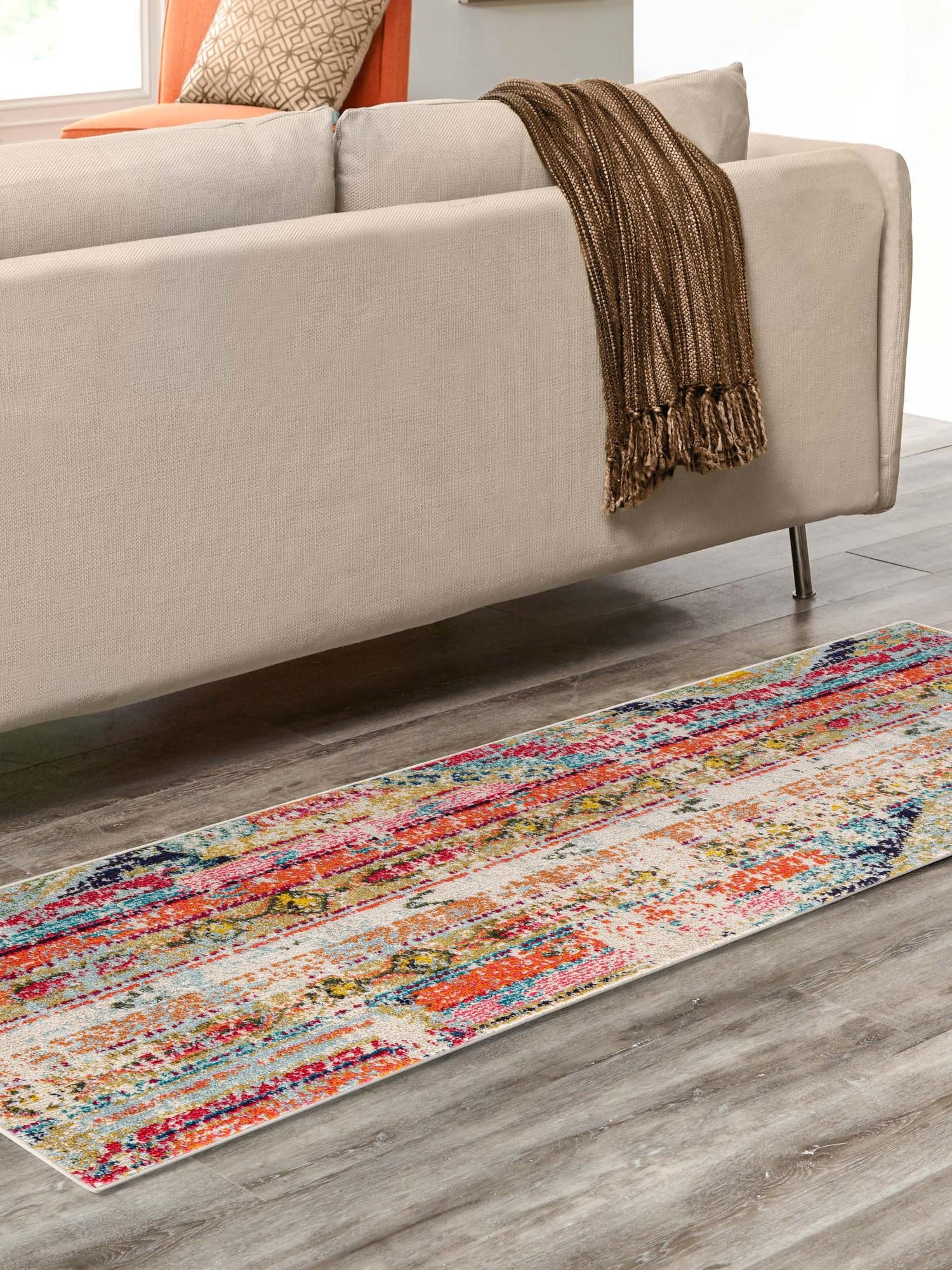 Multicolor 2' x 8' Sedona Runner Area Rug Durable Long Lasting Carpet for Living Rooms, Kitchen, Bedrooms, Office Space, Dorms for Sale at Rug Engine