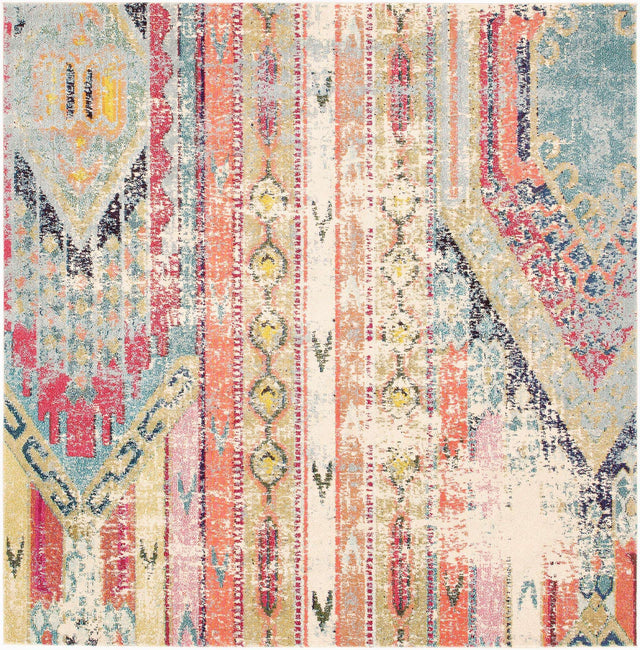 Multicolor 8' x 8' Sedona Square Area Rug Durable Long Lasting Carpet for Living Rooms, Kitchen, Bedrooms, Office Space, Dorms for Sale at Rug Engine