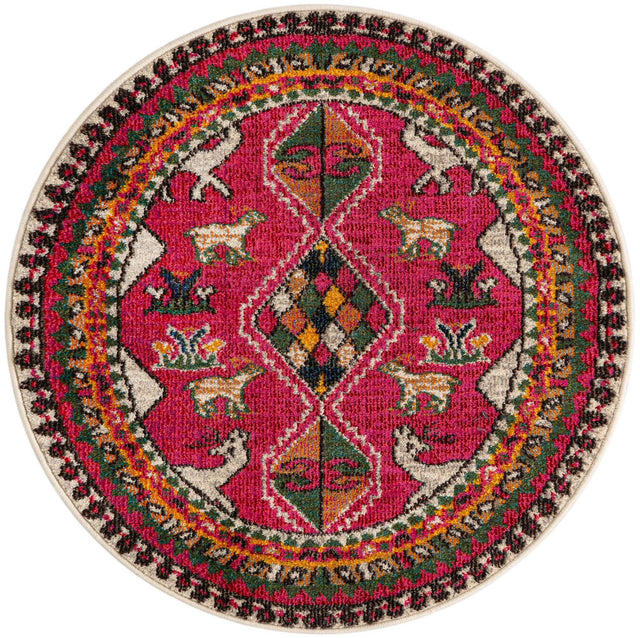 Pink 3' 3 x 3' 3 Sedona Round Area Rug