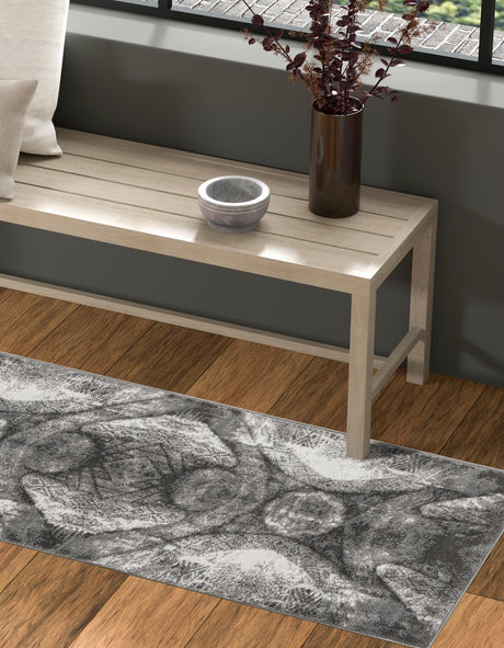 Dark Gray 3' 3 x 16' 5 Sofia Runner Area Rug Durable Easy Clean Stain Resistant Unique Carpet for Affordable Interior Home Design for Sale at Rug Engine