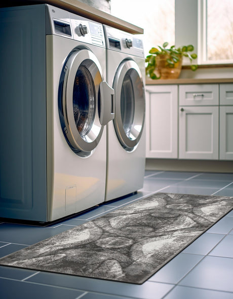 Dark Gray 3' 3 x 19' 8 Sofia Runner Area Rug Durable Easy Clean Stain Resistant Unique Carpet for Affordable Interior Home Design for Sale at Rug Engine