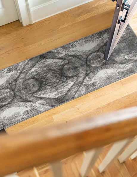 Dark Gray 3' 3 x 16' 5 Sofia Runner Area Rug Durable Easy Clean Stain Resistant Unique Carpet for Affordable Interior Home Design for Sale at Rug Engine