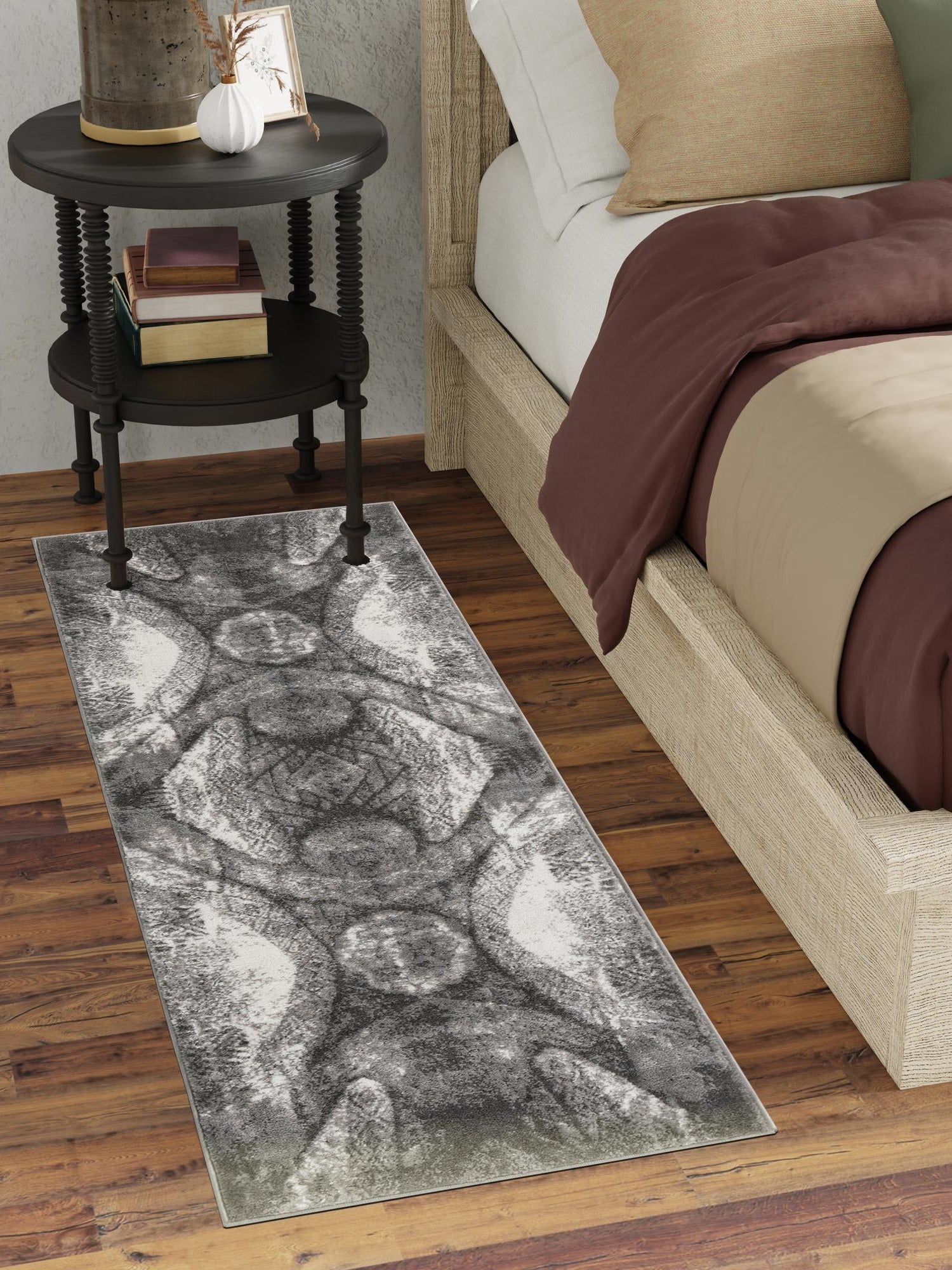Dark Gray 3' 3 x 16' 5 Sofia Runner Area Rug Durable Easy Clean Stain Resistant Unique Carpet for Affordable Interior Home Design for Sale at Rug Engine
