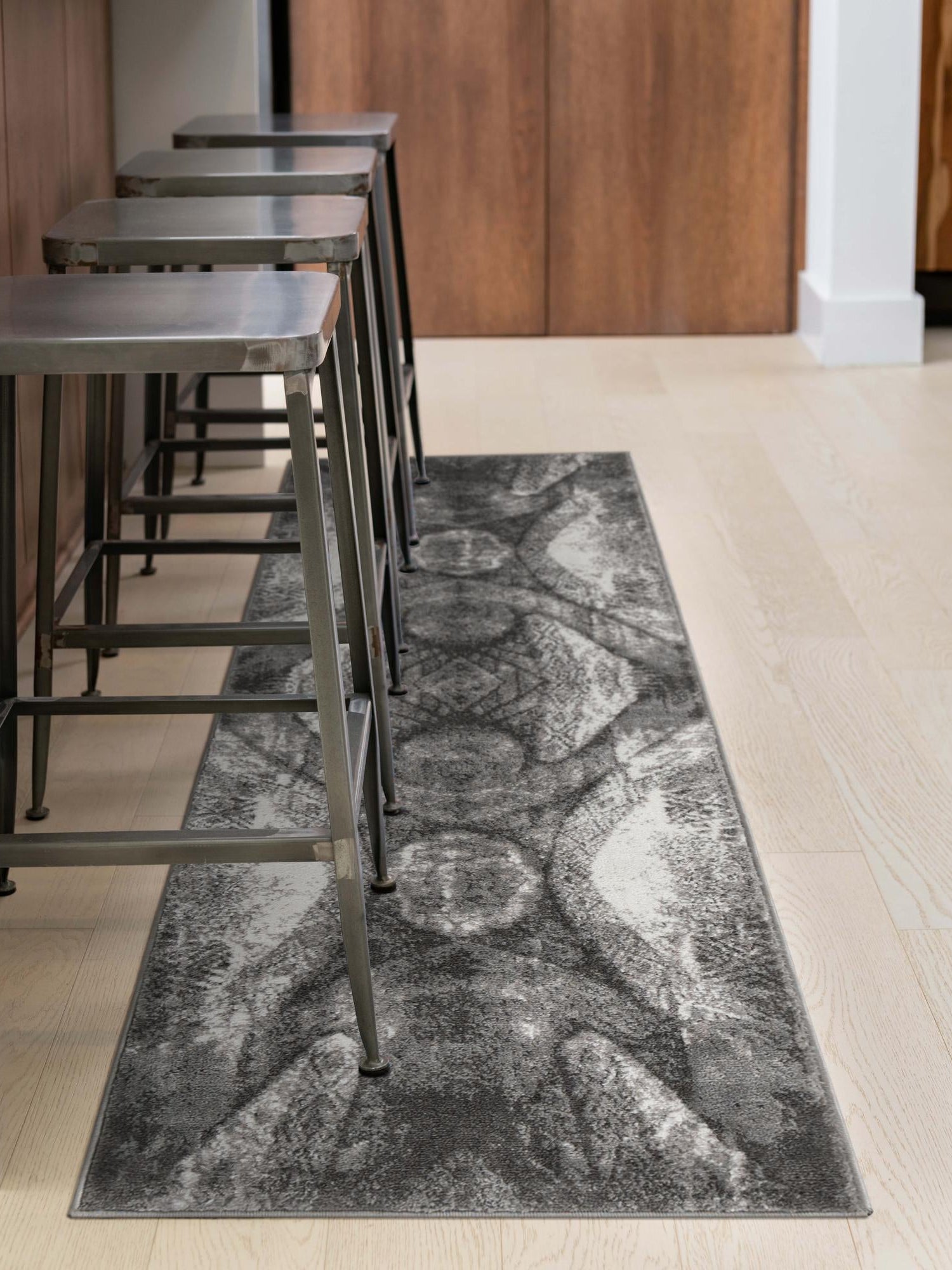Dark Gray 3' 3 x 16' 5 Sofia Runner Area Rug Durable Easy Clean Stain Resistant Unique Carpet for Affordable Interior Home Design for Sale at Rug Engine