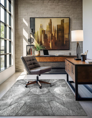 Dark Gray 7' 1 x 10' Sofia Rectangle Area Rug Durable Easy Clean Stain Resistant Unique Carpet for Affordable Interior Home Design for Sale at Rug Engine