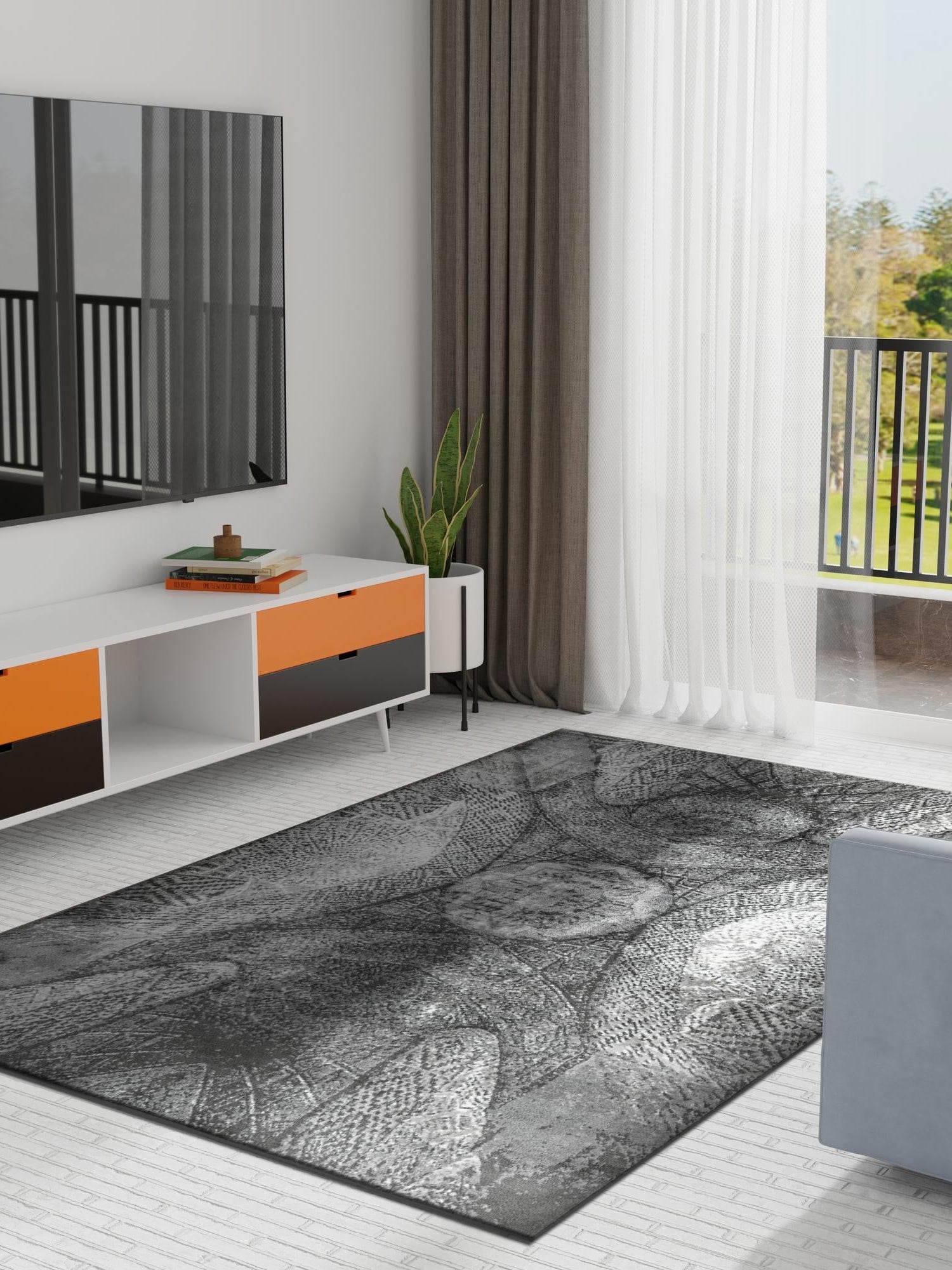 Dark Gray 2' x 3' 1 Sofia Rectangle Area Rug Durable Easy Clean Stain Resistant Unique Carpet for Affordable Interior Home Design for Sale at Rug Engine