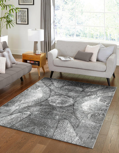 Dark Gray 9' x 12' Sofia Rectangle Area Rug Durable Easy Clean Stain Resistant Unique Carpet for Affordable Interior Home Design for Sale at Rug Engine