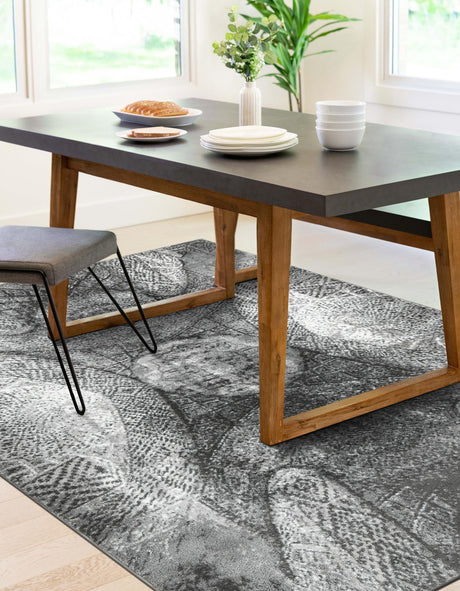 Dark Gray 7' 10 x 11' Sofia Rectangle Area Rug Durable Easy Clean Stain Resistant Unique Carpet for Affordable Interior Home Design for Sale at Rug Engine