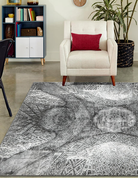Dark Gray 3' 1 x 5' 3 Sofia Rectangle Area Rug Durable Easy Clean Stain Resistant Unique Carpet for Affordable Interior Home Design for Sale at Rug Engine