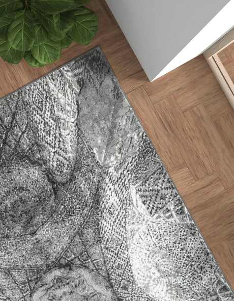 Dark Gray 3' 1 x 5' 3 Sofia Rectangle Area Rug Durable Easy Clean Stain Resistant Unique Carpet for Affordable Interior Home Design for Sale at Rug Engine