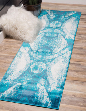 Turquoise 2' x 10' Sofia Runner Rug