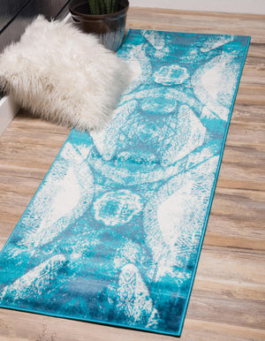 Turquoise 3' 3 x 20' Sofia Runner Rug