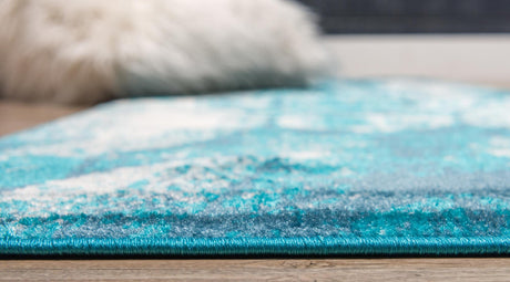 Turquoise 3' 3 x 19' 8 Sofia Runner Area Rug Durable Easy Clean Stain Resistant Unique Carpet for Affordable Interior Home Design for Sale at Rug Engine