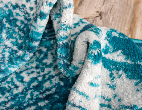 Turquoise 3' 3 x 16' 5 Sofia Runner Area Rug Durable Easy Clean Stain Resistant Unique Carpet for Affordable Interior Home Design for Sale at Rug Engine