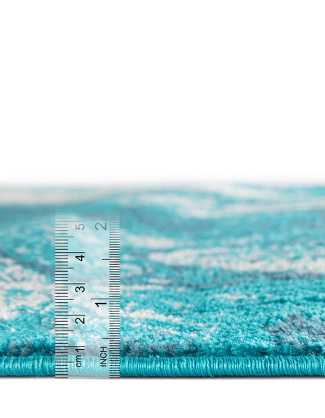 Turquoise 2' x 9' 10 Sofia Runner Area Rug Durable Easy Clean Stain Resistant Unique Carpet for Affordable Interior Home Design for Sale at Rug Engine
