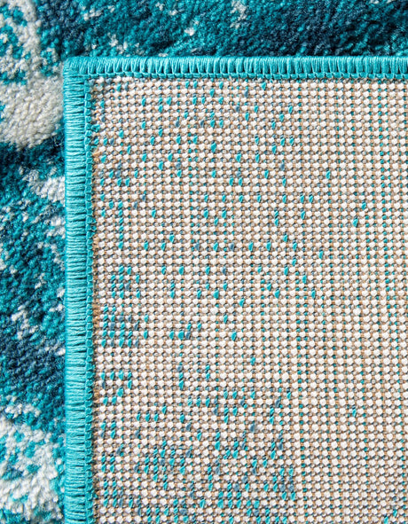 Turquoise 2' x 9' 10 Sofia Runner Area Rug Durable Easy Clean Stain Resistant Unique Carpet for Affordable Interior Home Design for Sale at Rug Engine