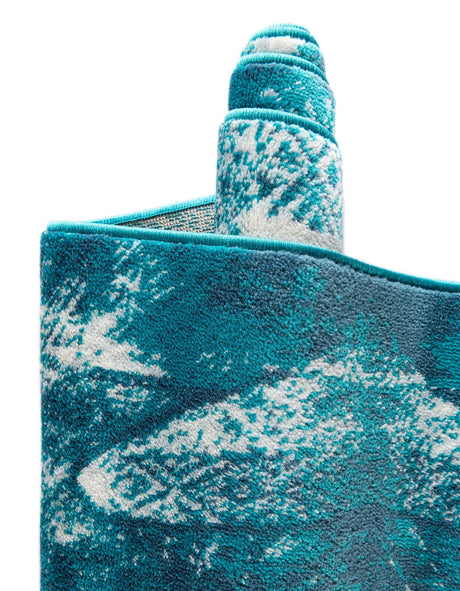 Turquoise 2' x 9' 10 Sofia Runner Area Rug Durable Easy Clean Stain Resistant Unique Carpet for Affordable Interior Home Design for Sale at Rug Engine