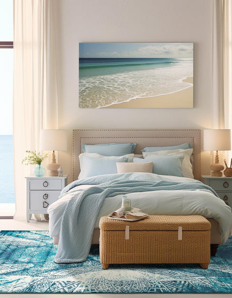 Turquoise 8' x 10' Sofia Rectangle Area Rug Durable Easy Clean Stain Resistant Unique Carpet for Affordable Interior Home Design for Sale at Rug Engine