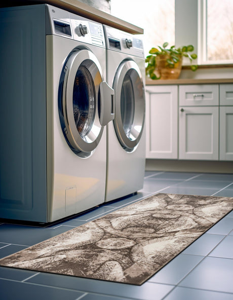 Brown 2' x 6' 7 Sofia Runner Area Rug Durable Easy Clean Stain Resistant Unique Carpet for Affordable Interior Home Design for Sale at Rug Engine