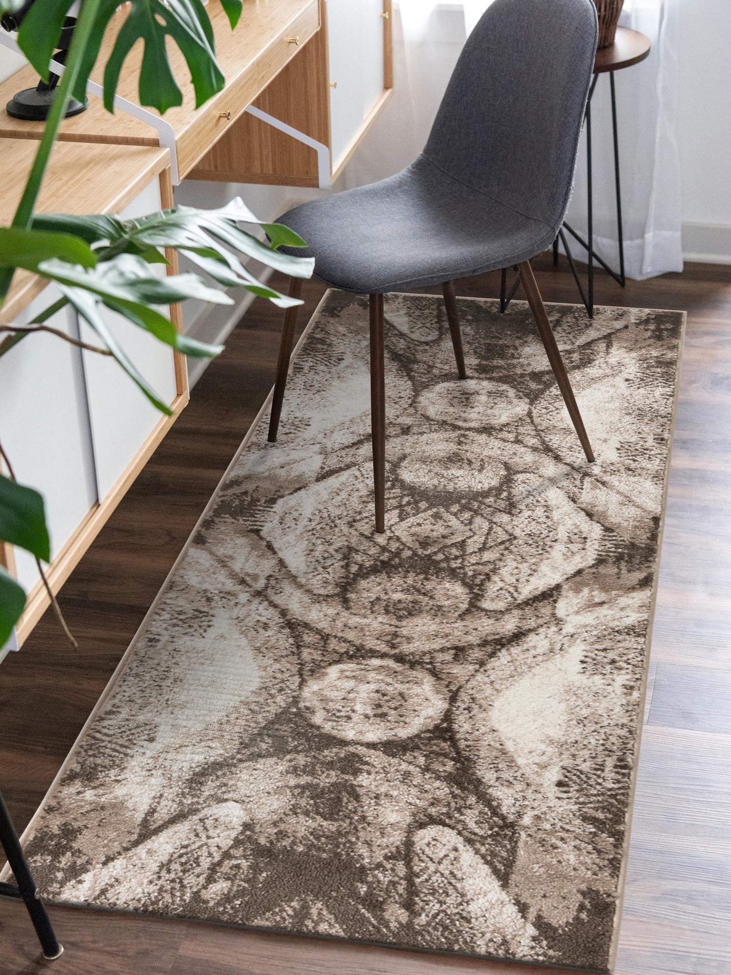 Brown 2' x 13' 1 Sofia Runner Area Rug Durable Easy Clean Stain Resistant Unique Carpet for Affordable Interior Home Design for Sale at Rug Engine