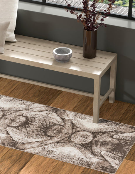 Brown 2' x 9' 10 Sofia Runner Area Rug Durable Easy Clean Stain Resistant Unique Carpet for Affordable Interior Home Design for Sale at Rug Engine