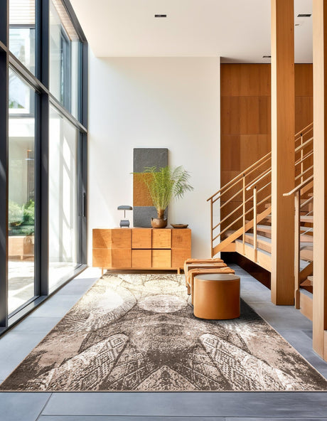 Brown 9' x 12' Sofia Rectangle Area Rug Durable Easy Clean Stain Resistant Unique Carpet for Affordable Interior Home Design for Sale at Rug Engine
