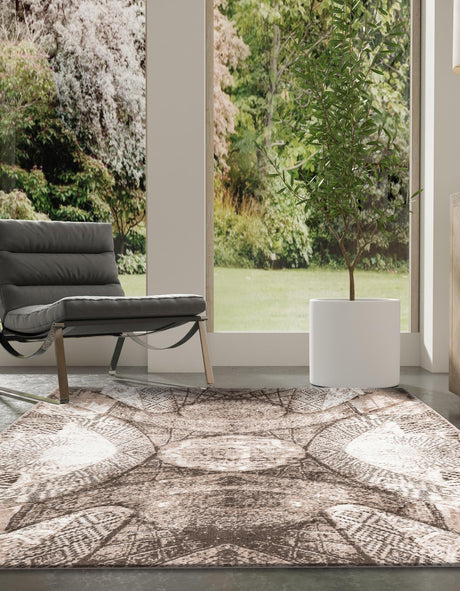 Brown 6' 1 x 9' Sofia Rectangle Area Rug Durable Easy Clean Stain Resistant Unique Carpet for Affordable Interior Home Design for Sale at Rug Engine