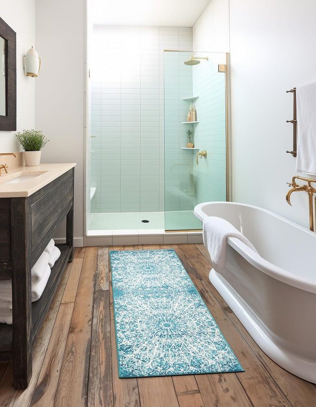 Turquoise 2' x 7' Sofia Runner Rug