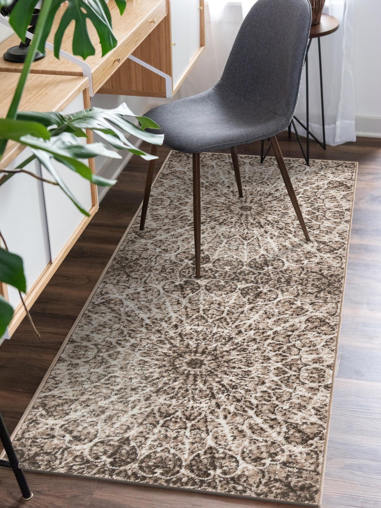 Brown 2' x 6' 7 Sofia Runner Area Rug Durable Easy Clean Stain Resistant Unique Carpet for Affordable Interior Home Design for Sale at Rug Engine