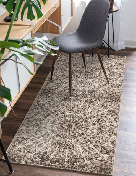 Brown 2' x 6' 7 Sofia Runner Area Rug Durable Easy Clean Stain Resistant Unique Carpet for Affordable Interior Home Design for Sale at Rug Engine