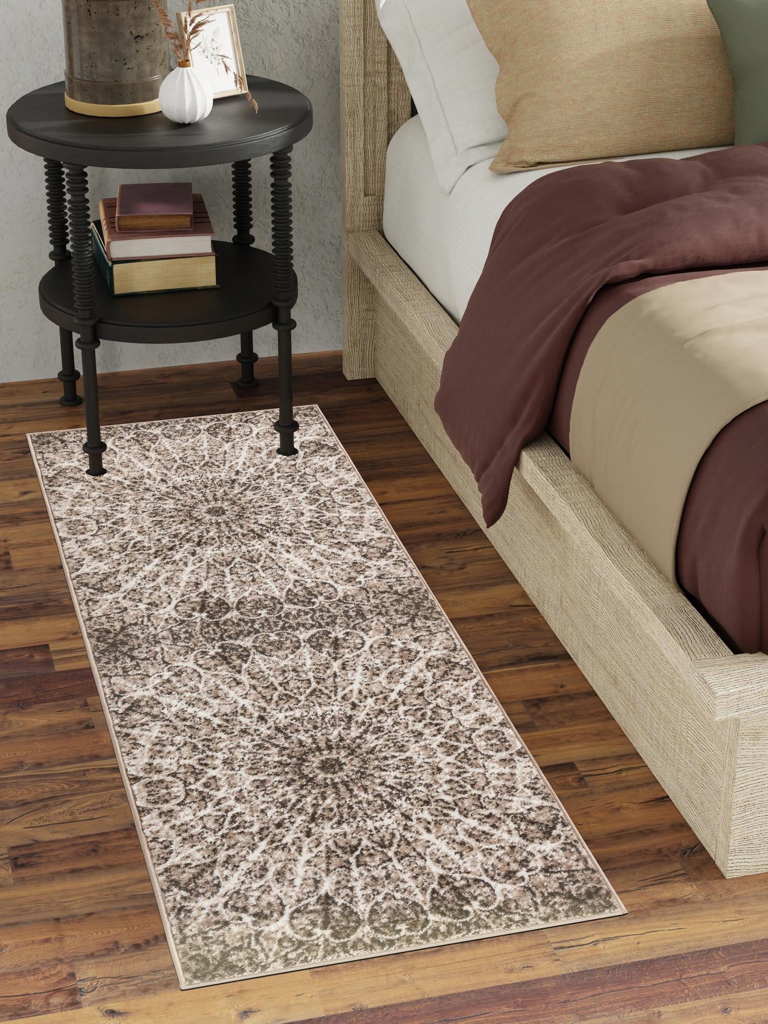Brown 2' x 6' 7 Sofia Runner Area Rug Durable Easy Clean Stain Resistant Unique Carpet for Affordable Interior Home Design for Sale at Rug Engine