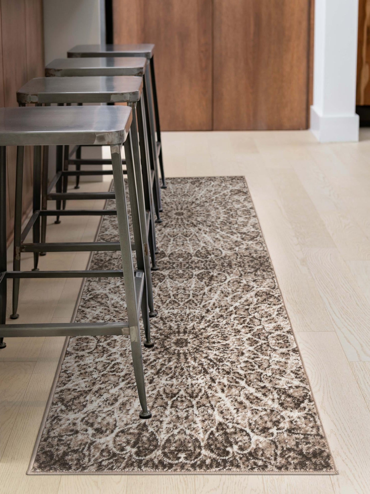 Brown 3' 3 x 19' 8 Sofia Runner Area Rug Durable Easy Clean Stain Resistant Unique Carpet for Affordable Interior Home Design for Sale at Rug Engine