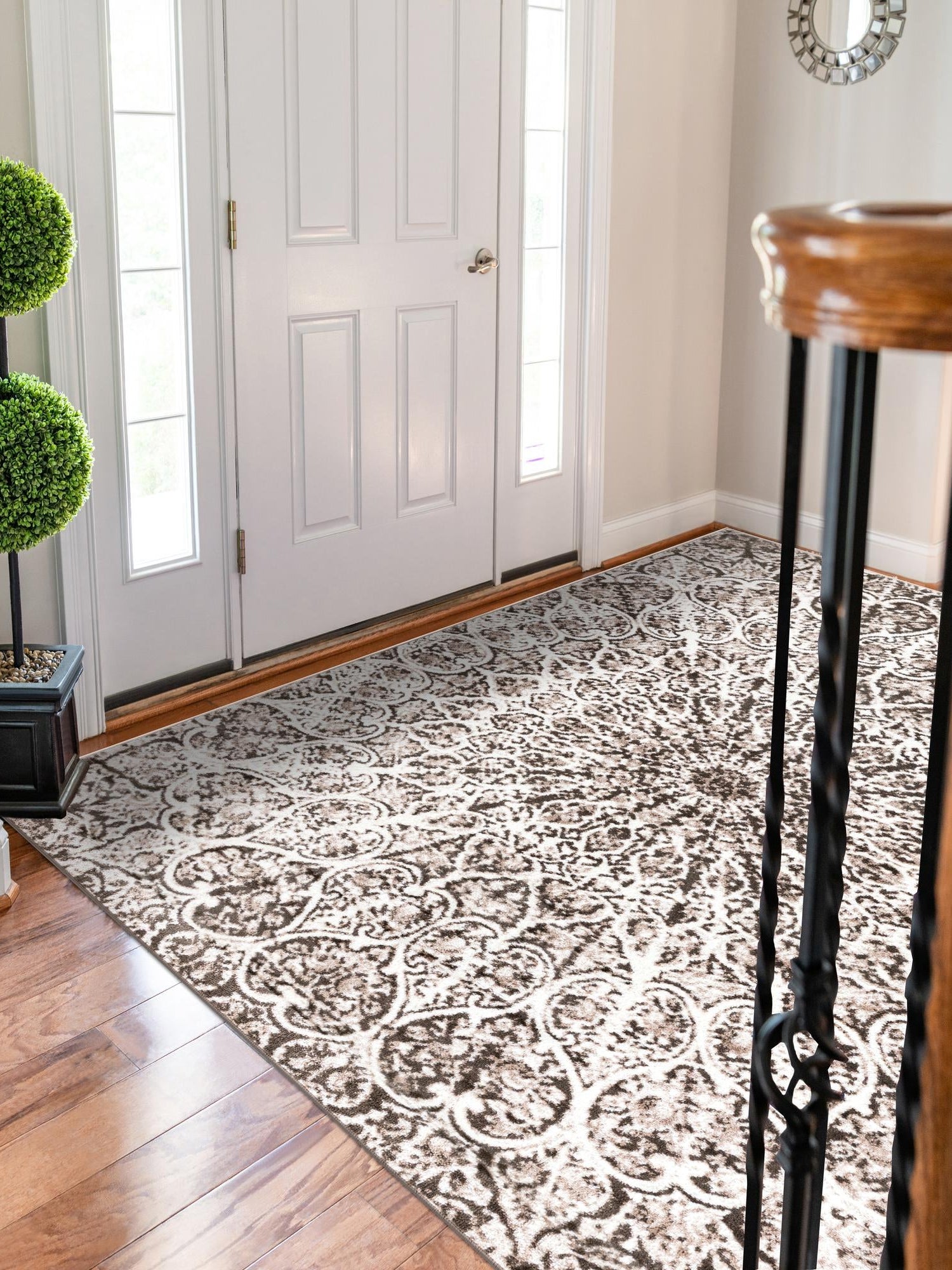 Brown 9' x 12' Sofia Rectangle Area Rug Durable Easy Clean Stain Resistant Unique Carpet for Affordable Interior Home Design for Sale at Rug Engine
