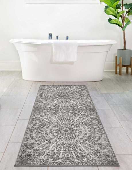 Dark Gray 3' 1 x 16' 5 Sofia Runner Area Rug Durable Easy Clean Stain Resistant Unique Carpet for Affordable Interior Home Design for Sale at Rug Engine
