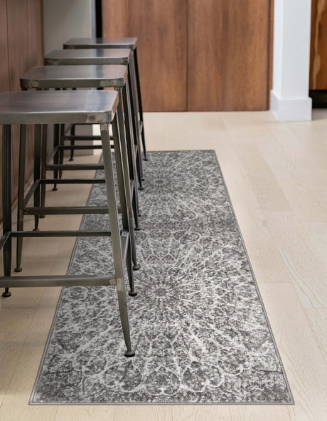 Dark Gray 3' 1 x 16' 5 Sofia Runner Area Rug Durable Easy Clean Stain Resistant Unique Carpet for Affordable Interior Home Design for Sale at Rug Engine