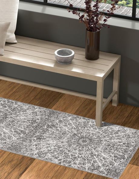 Dark Gray 3' 1 x 16' 5 Sofia Runner Area Rug Durable Easy Clean Stain Resistant Unique Carpet for Affordable Interior Home Design for Sale at Rug Engine