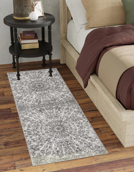 Dark Gray 3' 1 x 16' 5 Sofia Runner Area Rug Durable Easy Clean Stain Resistant Unique Carpet for Affordable Interior Home Design for Sale at Rug Engine