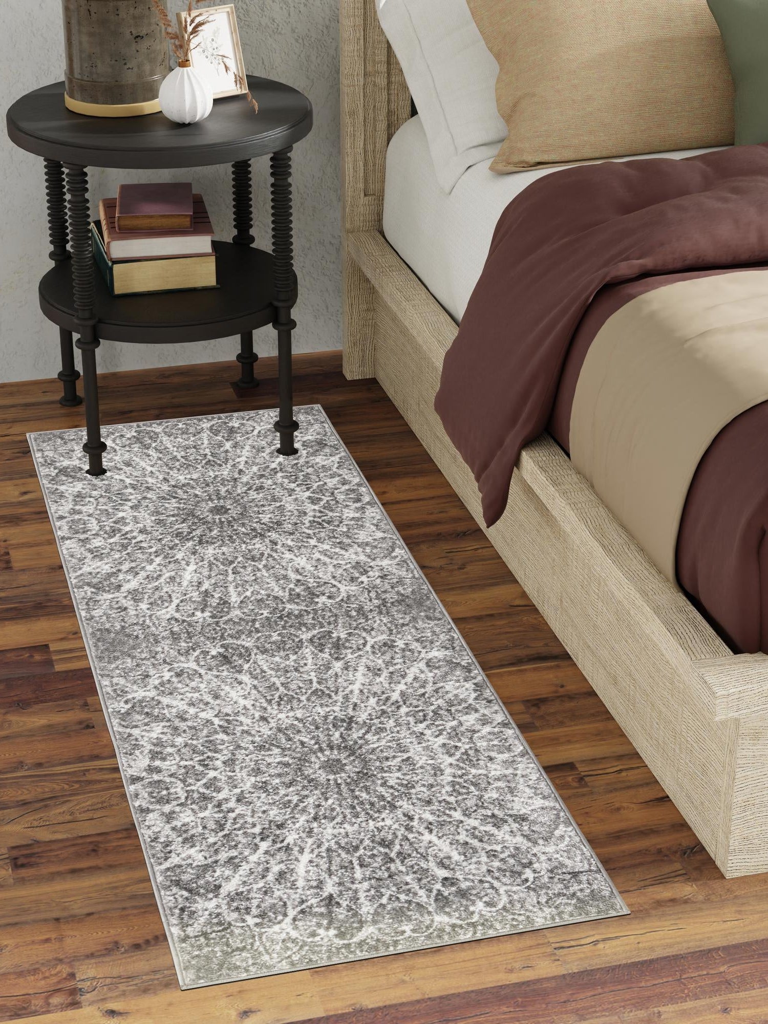 Dark Gray 2' x 6' 7 Sofia Runner Area Rug Durable Easy Clean Stain Resistant Unique Carpet for Affordable Interior Home Design for Sale at Rug Engine