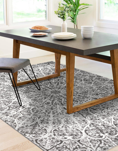 Dark Gray 3' 1 x 5' 3 Sofia Rectangle Area Rug Durable Easy Clean Stain Resistant Unique Carpet for Affordable Interior Home Design for Sale at Rug Engine