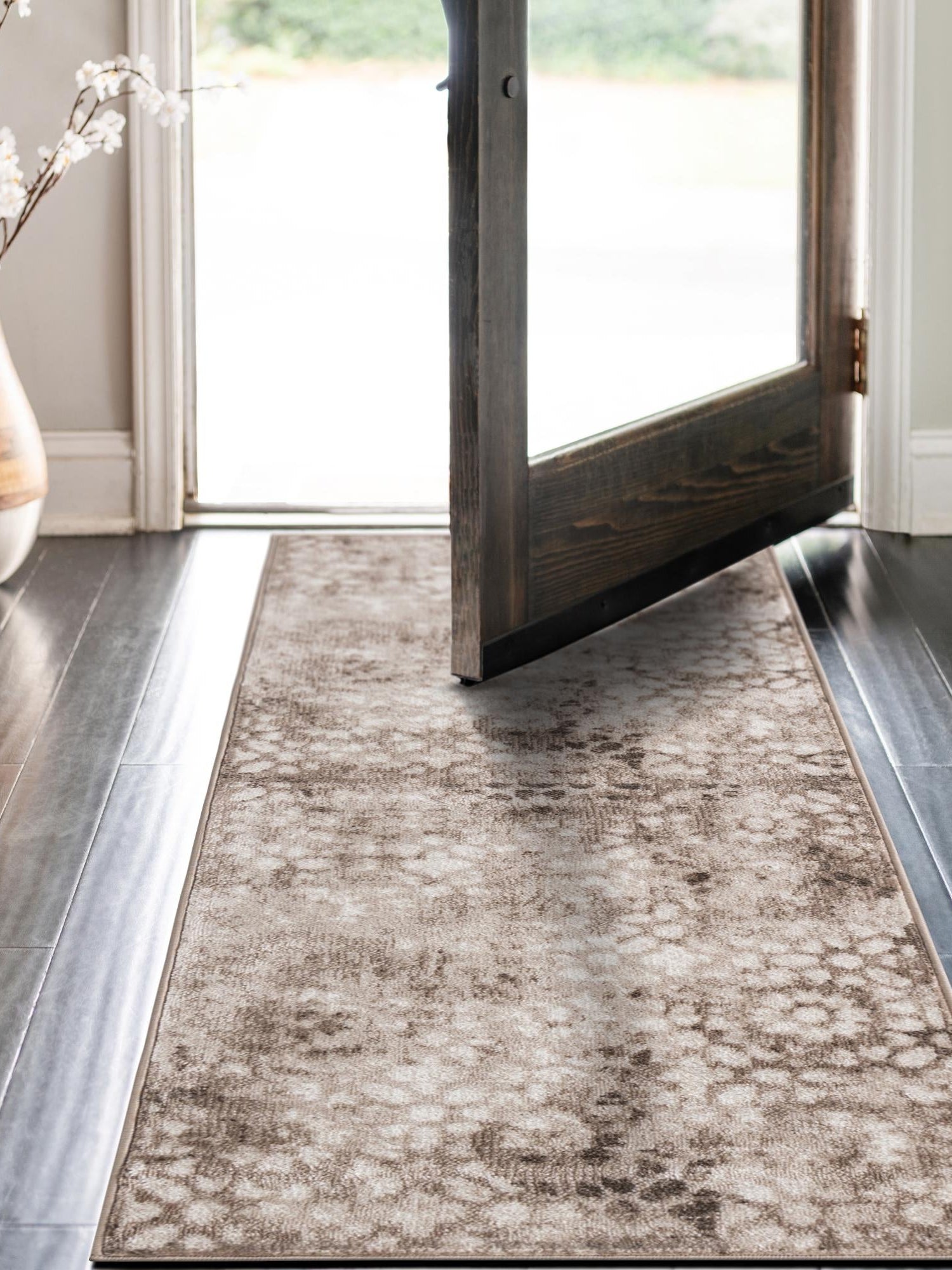 Brown 3' 3 x 16' 5 Sofia Runner Area Rug Durable Easy Clean Stain Resistant Unique Carpet for Affordable Interior Home Design for Sale at Rug Engine