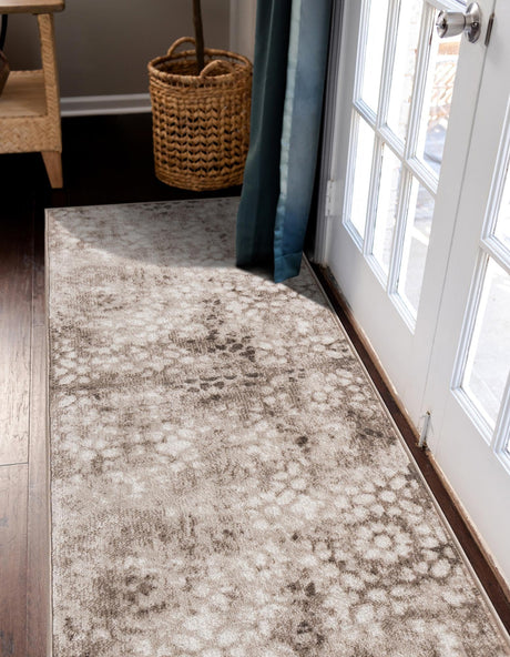 Brown 3' 3 x 16' 5 Sofia Runner Area Rug Durable Easy Clean Stain Resistant Unique Carpet for Affordable Interior Home Design for Sale at Rug Engine