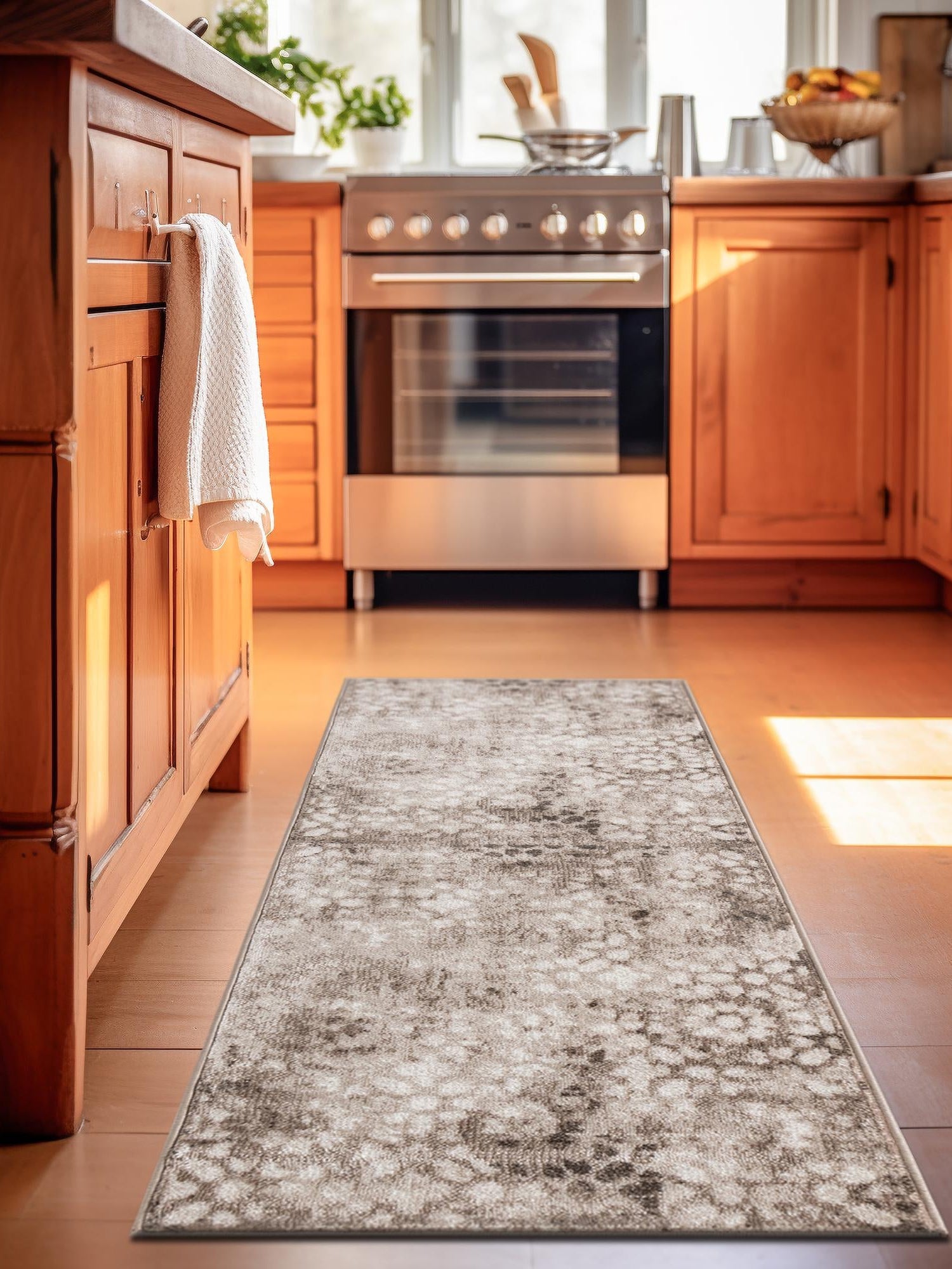 Brown 3' 3 x 16' 5 Sofia Runner Area Rug Durable Easy Clean Stain Resistant Unique Carpet for Affordable Interior Home Design for Sale at Rug Engine