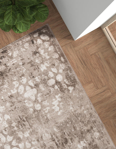 Brown 6' 1 x 9' Sofia Rectangle Area Rug Durable Easy Clean Stain Resistant Unique Carpet for Affordable Interior Home Design for Sale at Rug Engine