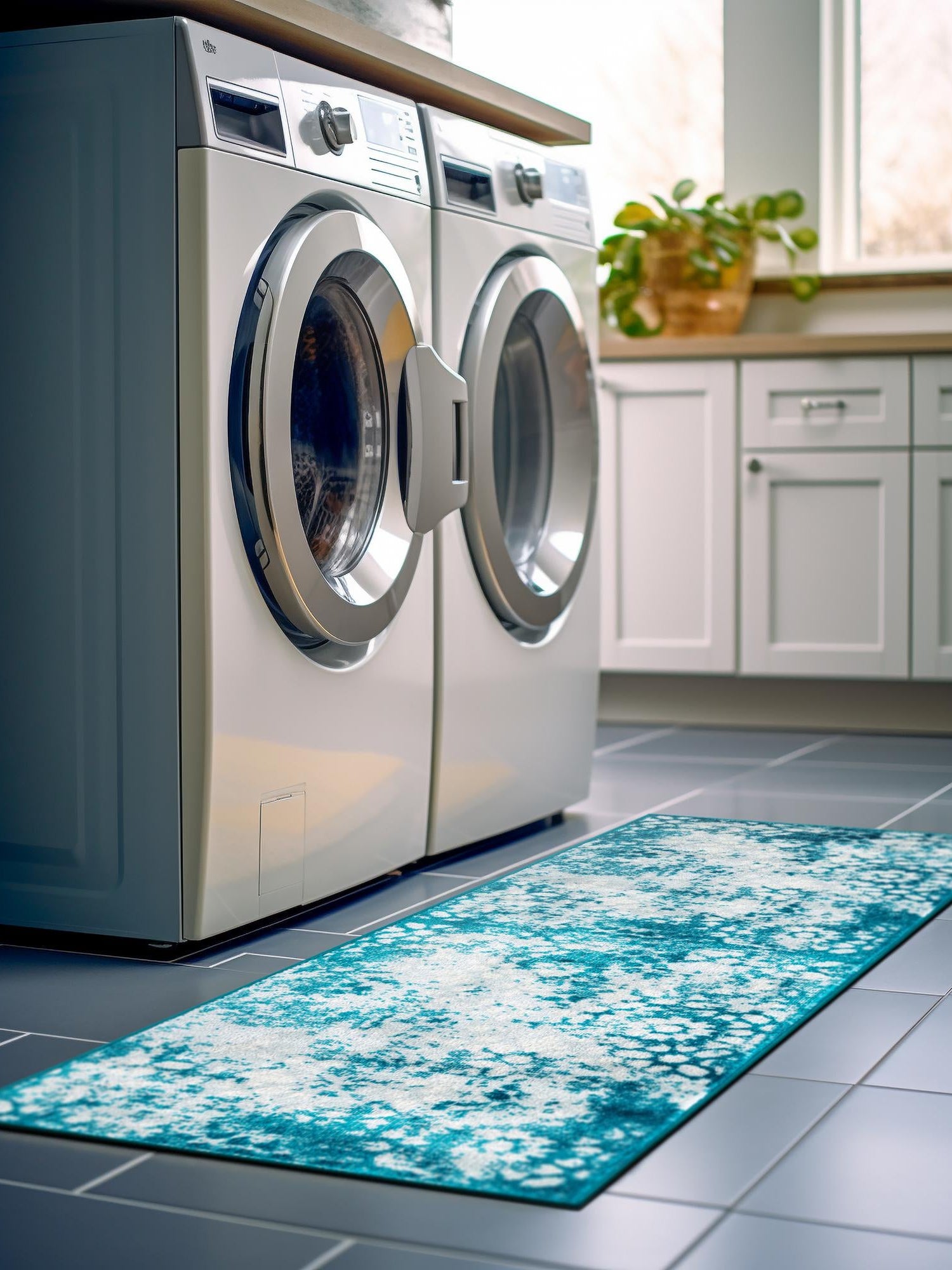 Turquoise 2' x 13' Sofia Runner Area Rug Durable Easy Clean Stain Resistant Unique Carpet for Affordable Interior Home Design for Sale at Rug Engine