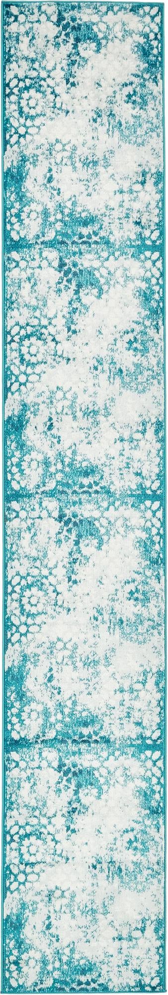 Turquoise 2' x 13' Sofia Runner Area Rug Durable Easy Clean Stain Resistant Unique Carpet for Affordable Interior Home Design for Sale at Rug Engine