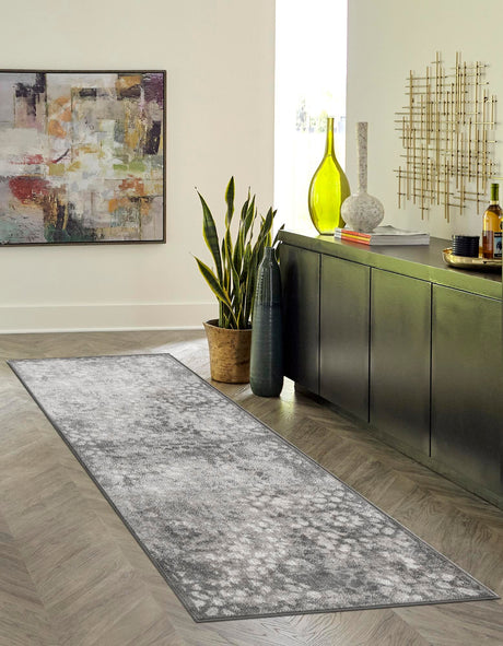 Dark Gray 2' x 9' 10 Sofia Runner Area Rug Durable Easy Clean Stain Resistant Unique Carpet for Affordable Interior Home Design for Sale at Rug Engine